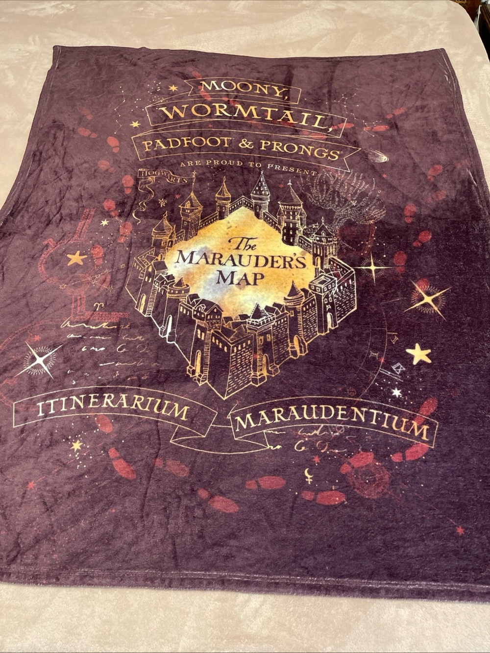 Harry Potter The Marauder Map Fleece Throw Blanket 48 x 60